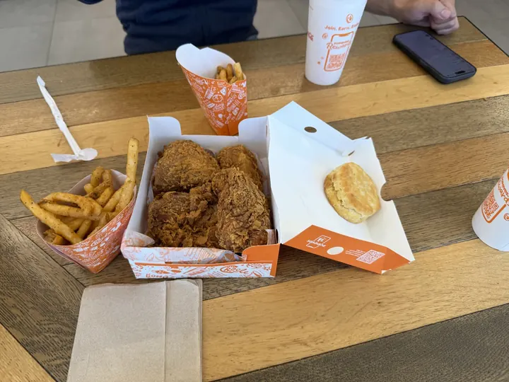 Fried chicken and fries